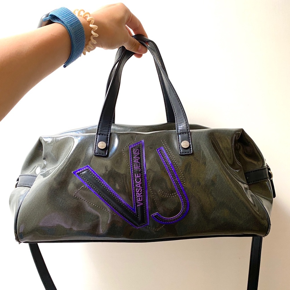 Gray Versace Jeans Logo Bag